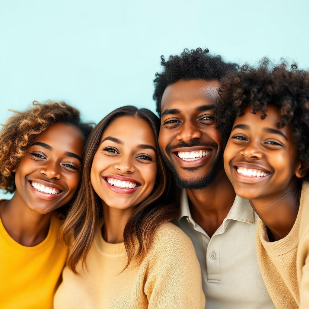 Happy patients with healthy smiles